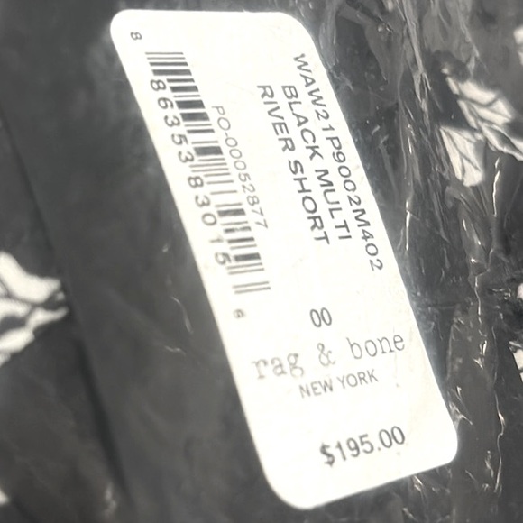 NWT [Rag & Bone] River Floral Black/White Daytime Belted Shorts Women’s Sz 00 - Picture 8 of 9